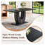 Ensemble de table de salle à manger moderne en grain de bois noir pour 6 personnes avec chaises capitonnées en cuir synthétique-428240388
