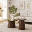 Ensemble de 2 tables basses rondes, grandes et petites tables centrales et d'appoint en bois