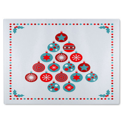 Seasonal Christmas Dining Glass Chopping Board