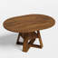 Table de salle à manger ronde extensible de 43,3" à 60" avec rangement dissimulé et piètement en croix, pour 4 à 6 personnes-554918178