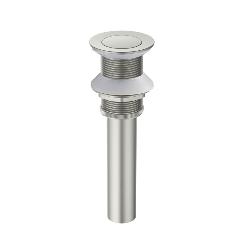 Bouchon de drain escamotable pour salle de bain, sans trop-plein, Nickel brossé