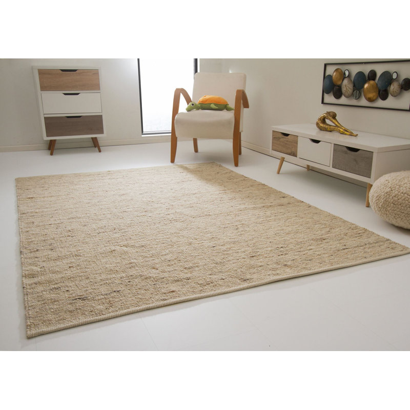 Montserrat Handwoven Flatweave Wool Natural Rug, Rectangular 170cm x 230cm