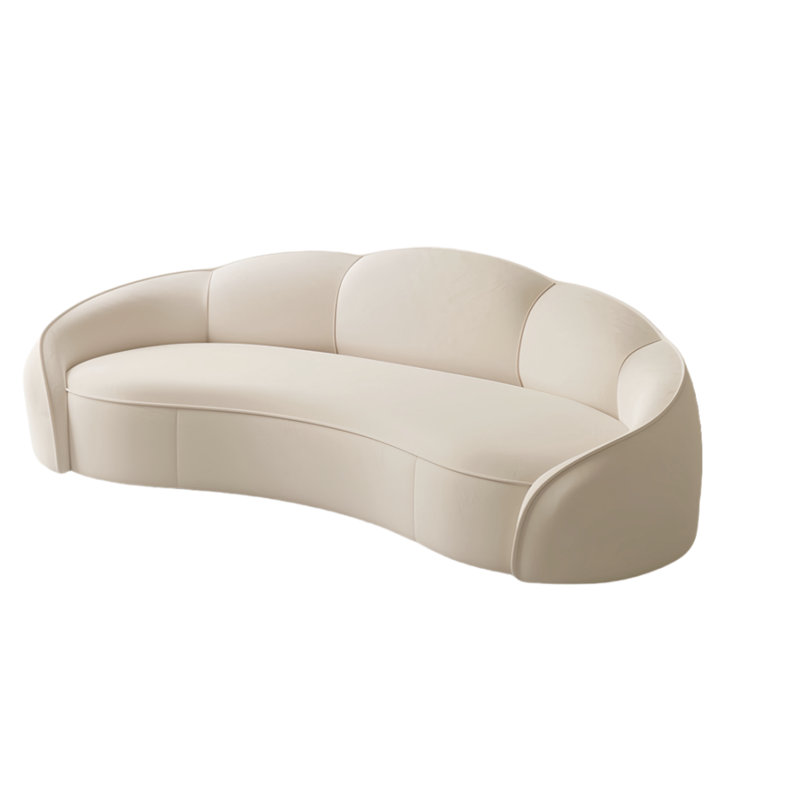 Cream style sofa, 29.53" H x 82.68" W x 35.43" D