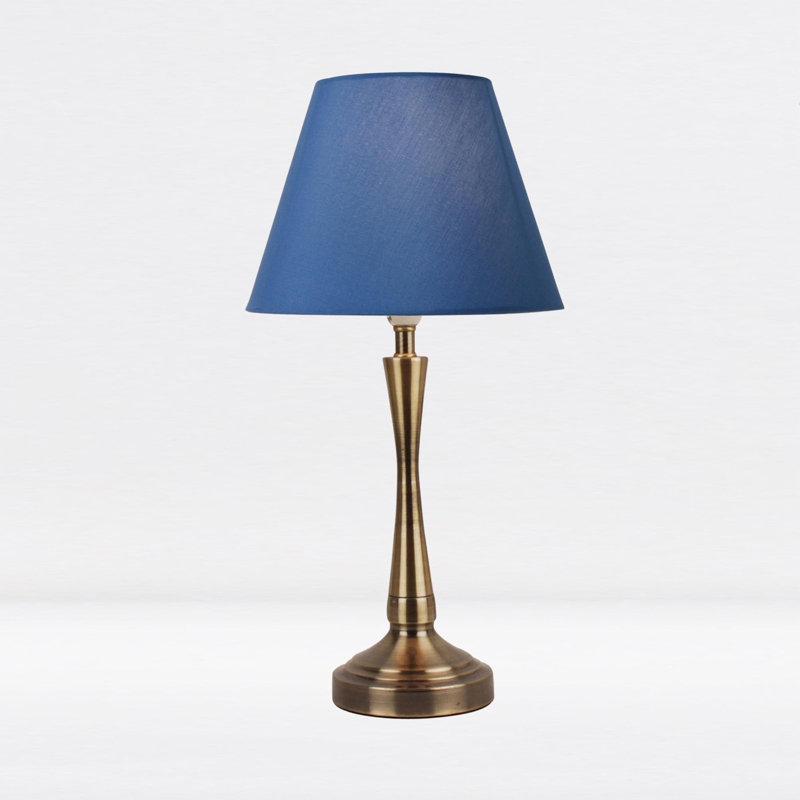 Laskowski Metal Table Lamp, Antique Brass, Blue