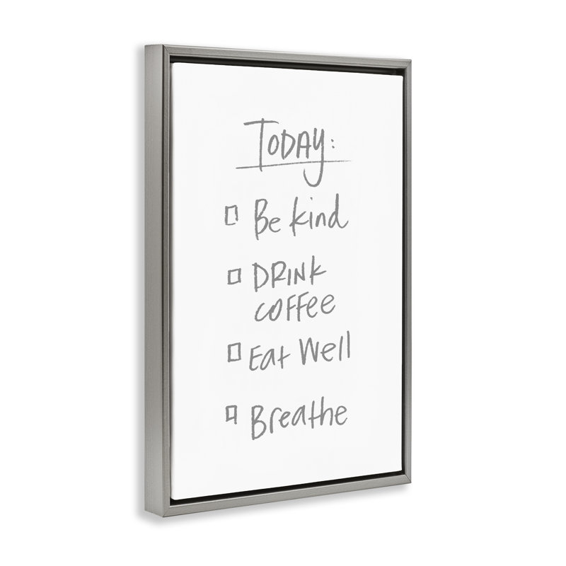 Simple Today's Checklist Floating Frame, design by SD Graphics Studio, 25" H x 17" W, Luster Gray Floater Frame