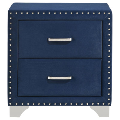 Melody Upholstered 2-Drawer Nightstand Grey