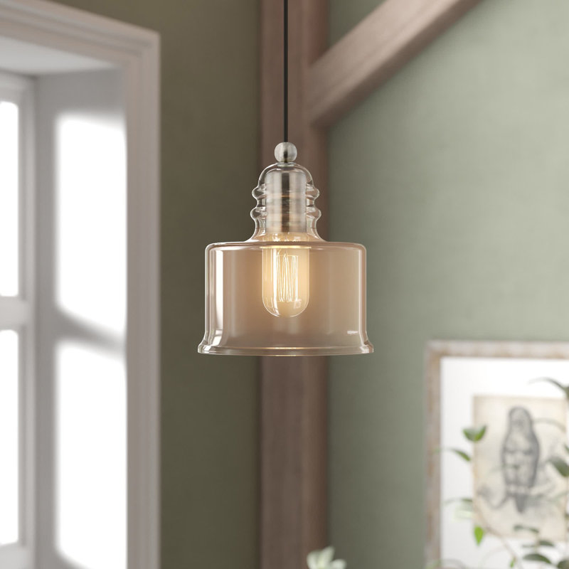 Wahl 1 - Light Pendant, Clear, Brushed Nickel