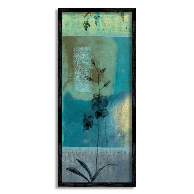 «Layered Orchid Flower» sarcelle, estampe numérique par Chris Donovan, H 24 po x l 10 po x P 1,5 po