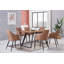 Eatonton 4 Person Dining set - a Rectangular Extendable Dining Table with Metal Legs and a Set of 4 Faux Leather Dining Chairs for Dining Room - Modern Dining Table Set-565716400-763794844-763794846