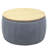 Round Storage - 2 In 1. Works As End Table And . Dark Grey. Handmade. Linen Upholstery. 25.5"X25.5"X14.5". 250Lbs Weight Capacity. No Assembly Grey Doubles & Footstool. 25.5" X 14.5". Load