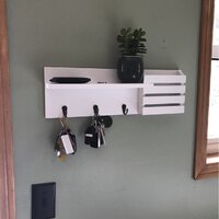 Hines Wall Mail Organizer with Key Hooks Dotted Line Finish: Black