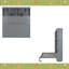 Grand lit escamotable mural avec tablettes supérieures et USB