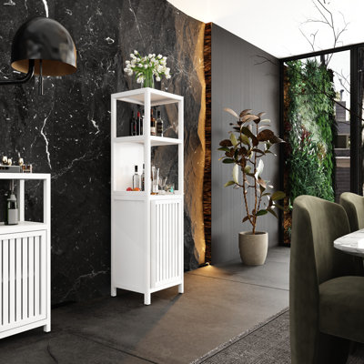 Large Capacity Multifunctional Bamboo Storage Cabinet