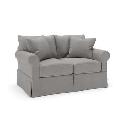 Amari 63" Rolled Arm Slipcovered Loveseat