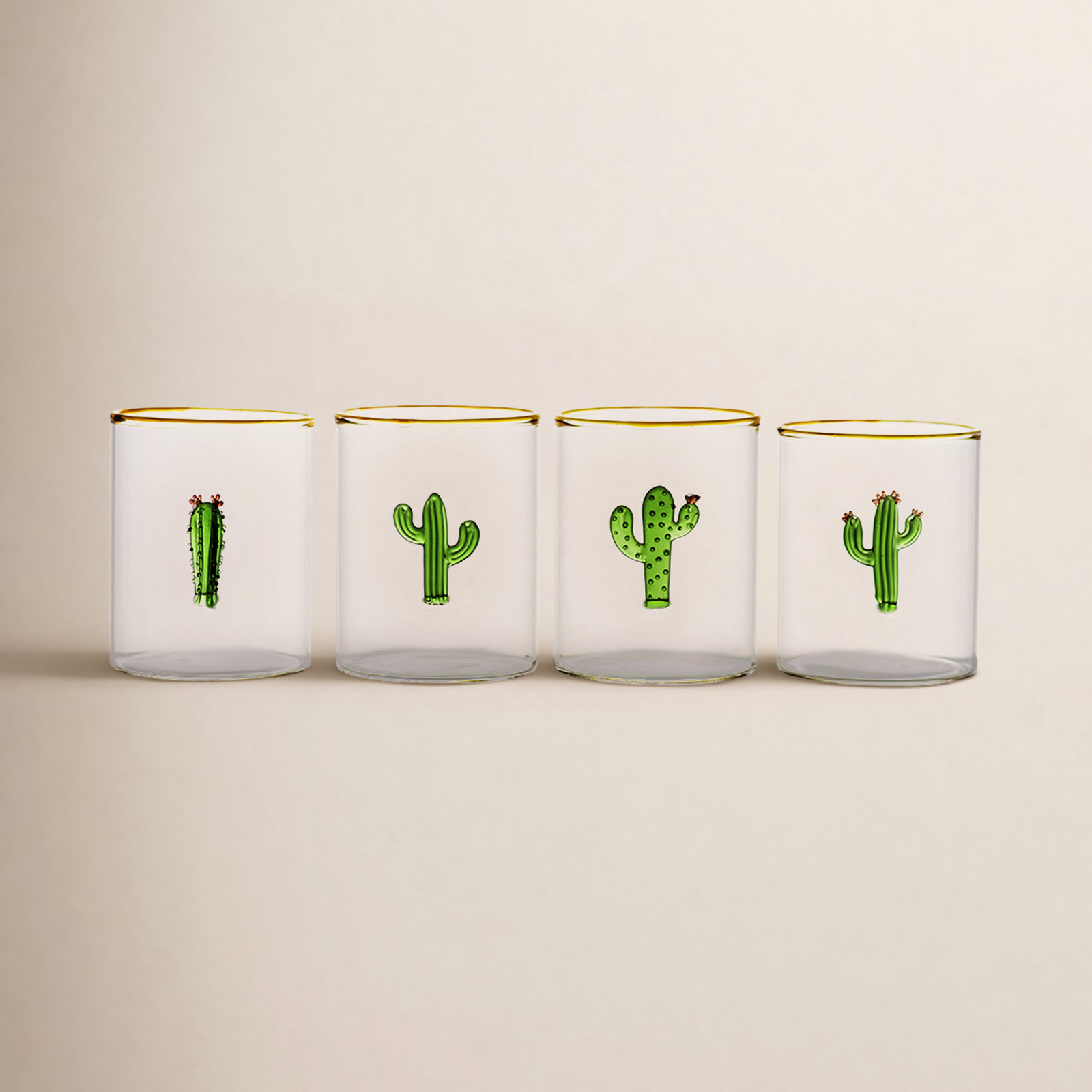 Cactus 8oz. Drinking Glass Set