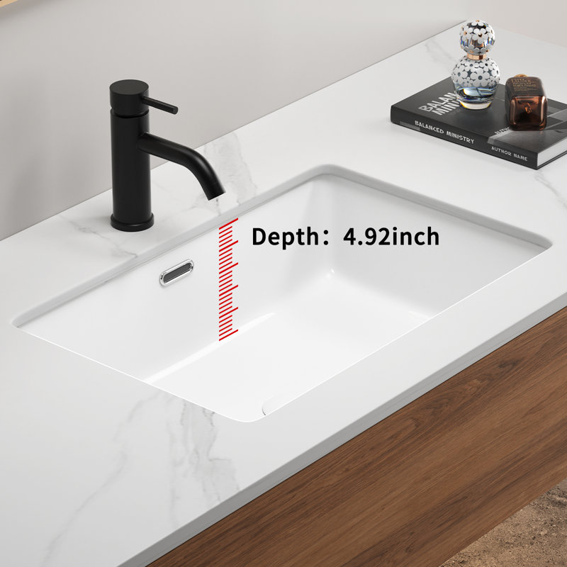 Lavabo de salle de bain en céramique encastrable 24 po x 16 po Metter