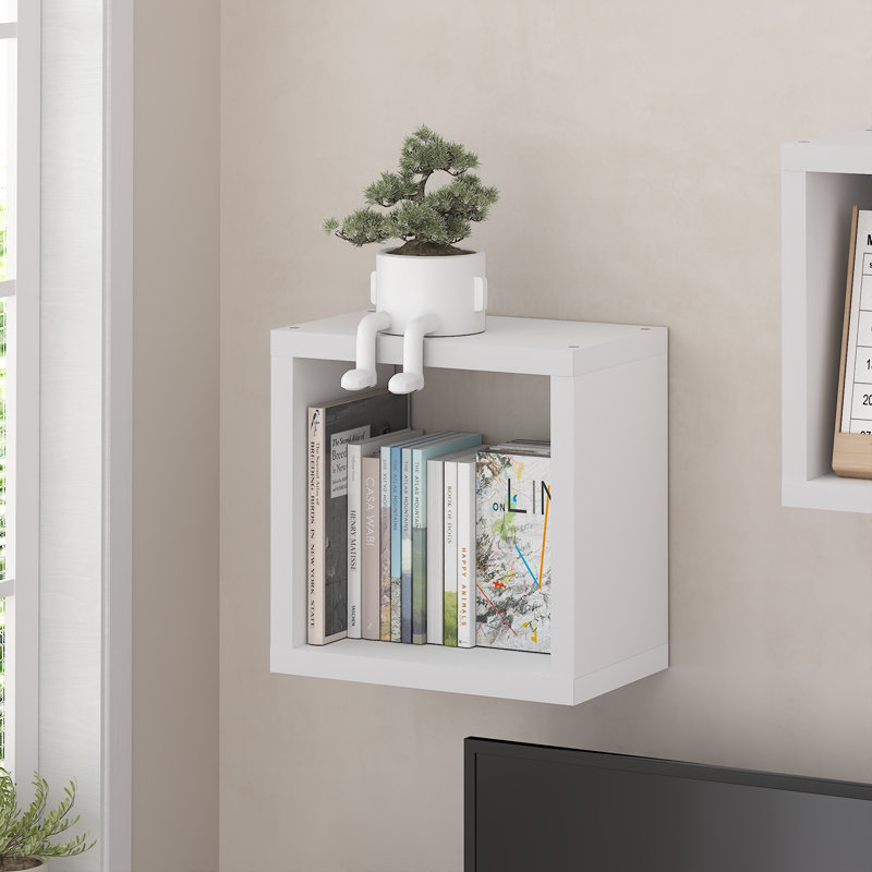 Tablettes flottantes murales Furinno CUBICLE, Blanc