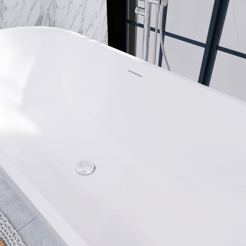66.9'' x 29.5'' Freestanding Soaking Acrylic Bathtub