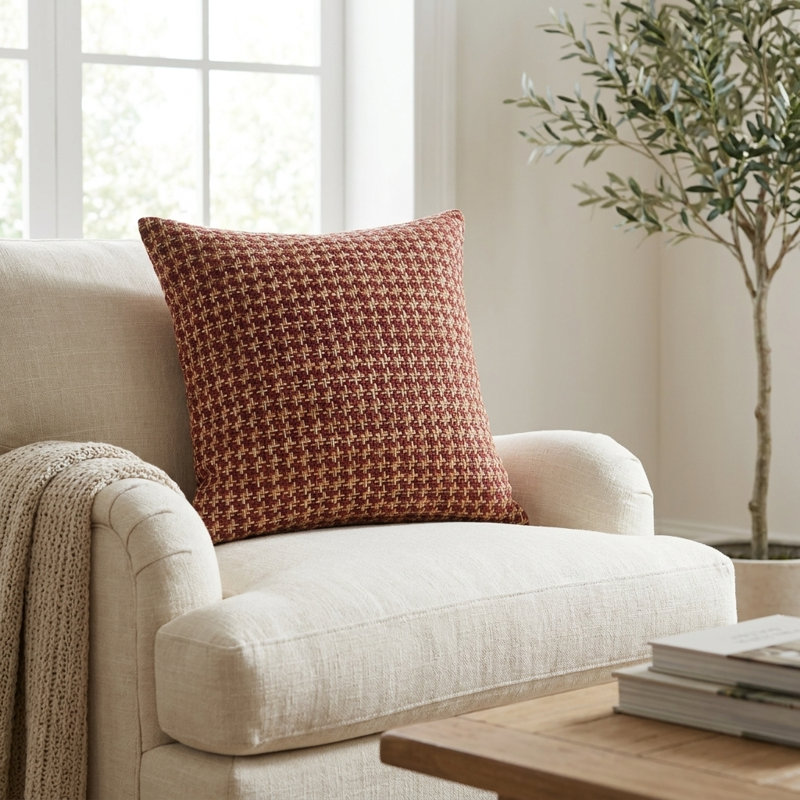 Cherry Tassel Square Indoor/Outdoor Pillow Cover & Insert, 18" x 18"
