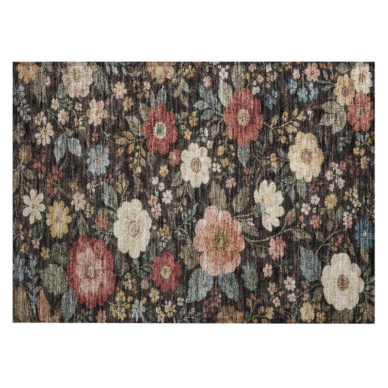 Machine Washable Indoor/Outdoor Chantille ACN2942 Floral Rug, 2'6" x 3'10"