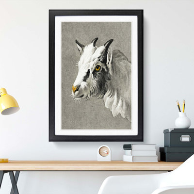 Head of a Goat by Jean Bernard - Picture Frame Painting Print