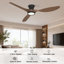 Ventilateur de plafond encastré 52 po avec lumière DEL et télécommande Jacara (ensemble de 2)-1792665220