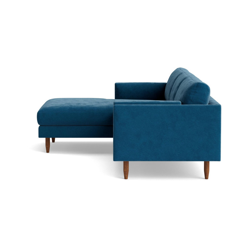 Skinny Fat Chaise Sectional, Left Hand Facing, Performance Velvet - Denim