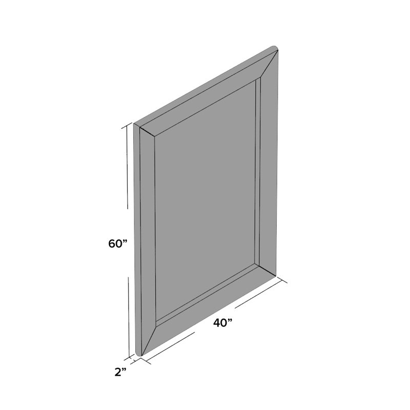 Dematteo Solid Wood Flat Wall Mirror, 49" H x 37" W