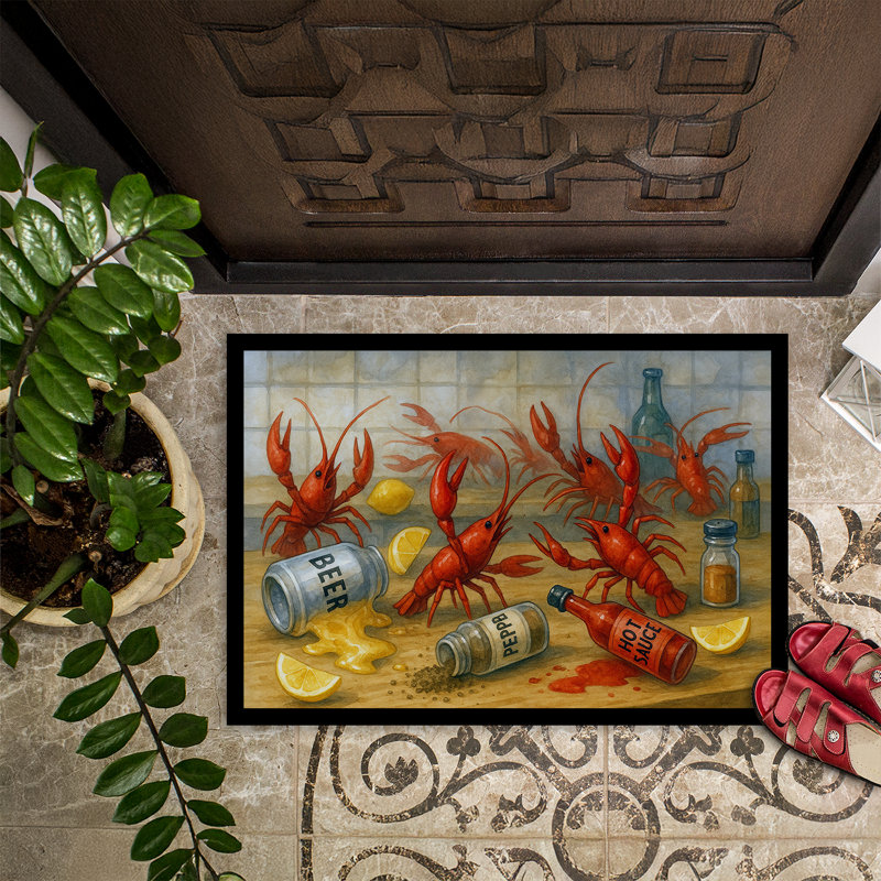 Crawfish Gone Wild Doormat, 24" W x 36" L