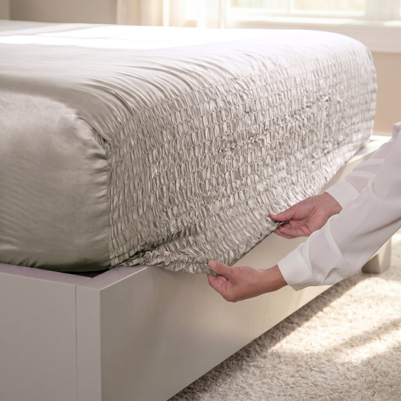 Ensemble de draps 4 pièces BedTite, Full Sheet Set with 2 Pillowcases, Silver