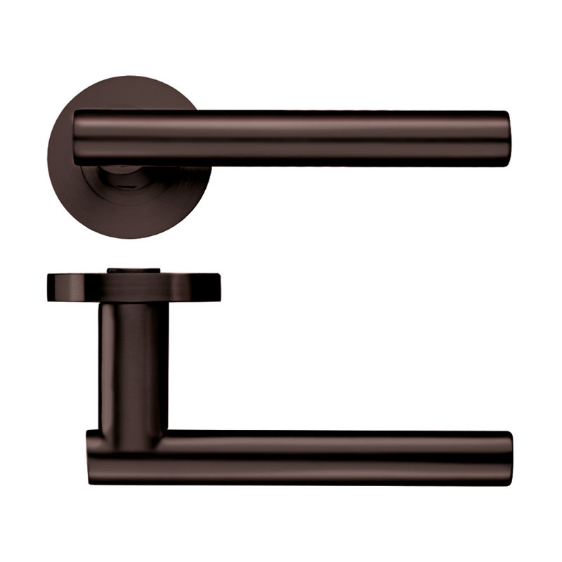 Lucca Latch Door Handle, Etna Bronze