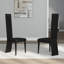Ensemble de 4 chaises de salle à manger luxueuses noires avec pieds en métal noir