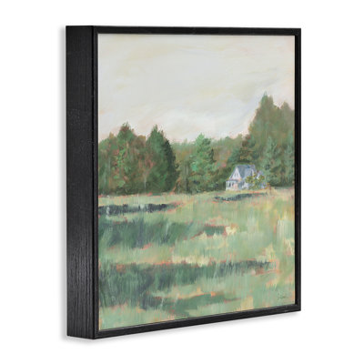 «Farmhouse Across Meadow», art de la giclée encadrée par Sue Schlabach