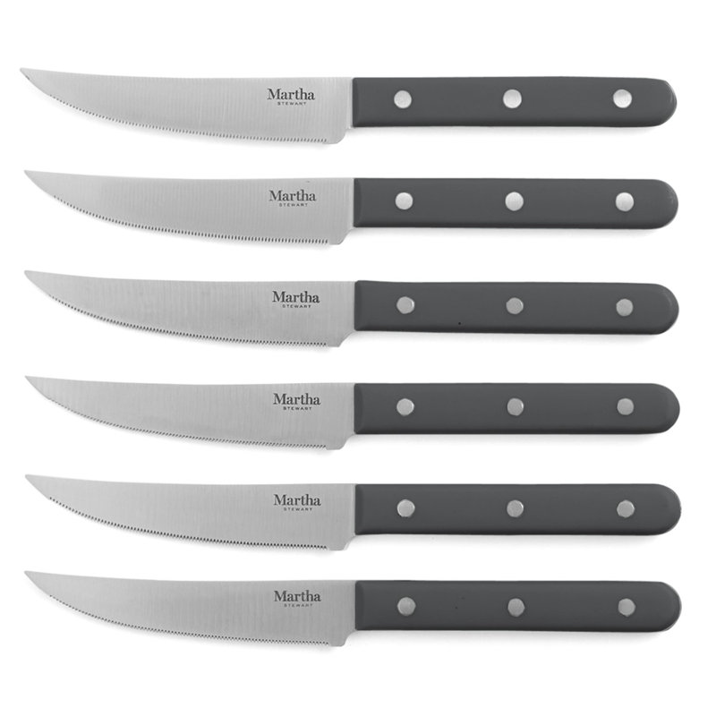 Gray 14-Piece Stainless Steel Cutlery Set with Acacia Wood Block