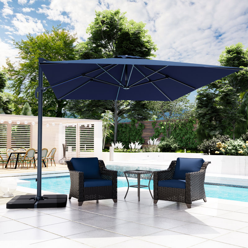 Parasol en porte-à-faux 13 pi x 10 pi avec base, Île Seymour Nord, Galapagos