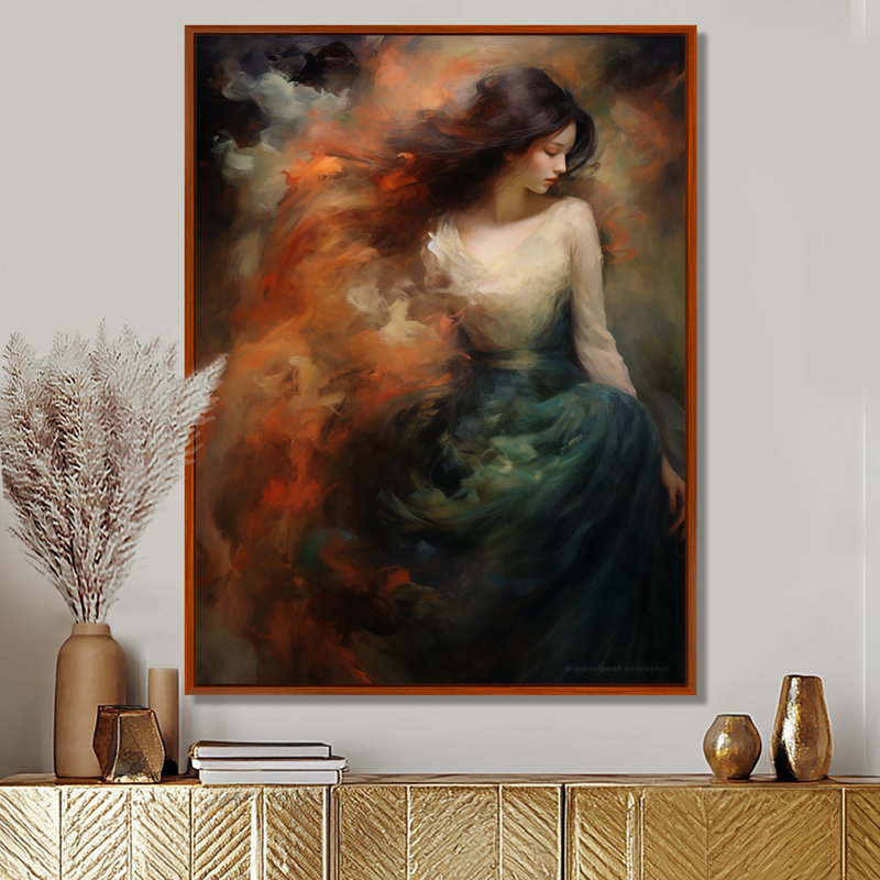 Beauté brésilienne, robe bleue, danseuse de salsa, reproduction d'art mural, Toile avec cadre flottant brun