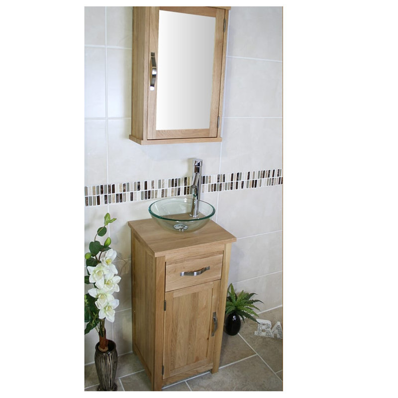 Cox 400 mm Freestanding Single Vanity with Vessel Glass Basin