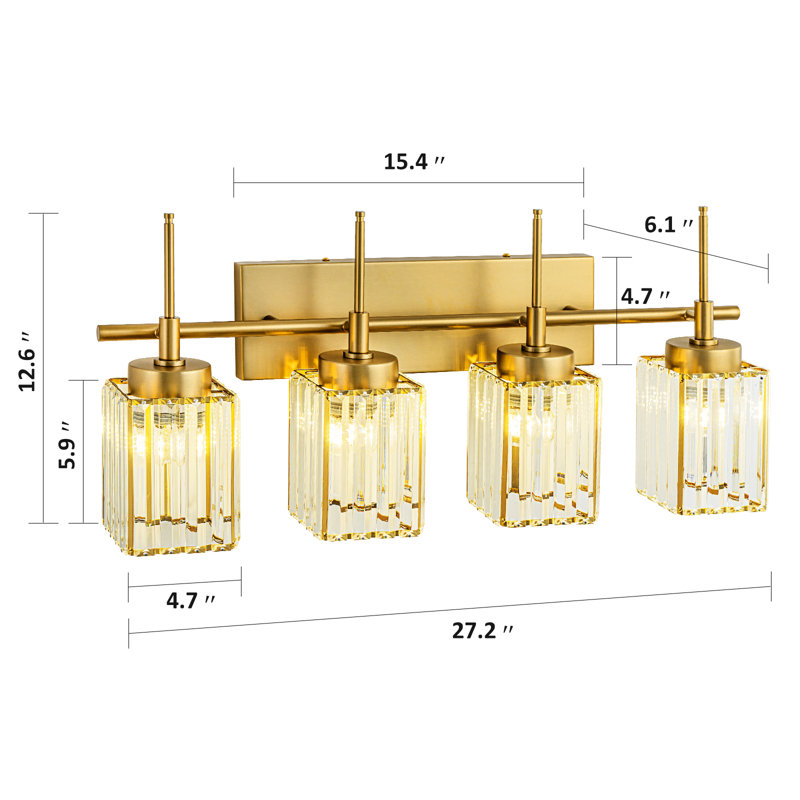 Edgars Dimmable Vanity Light, Gold, 4
