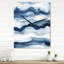 Horloge murale abstraite à vagues bleues classiques III-1722995733