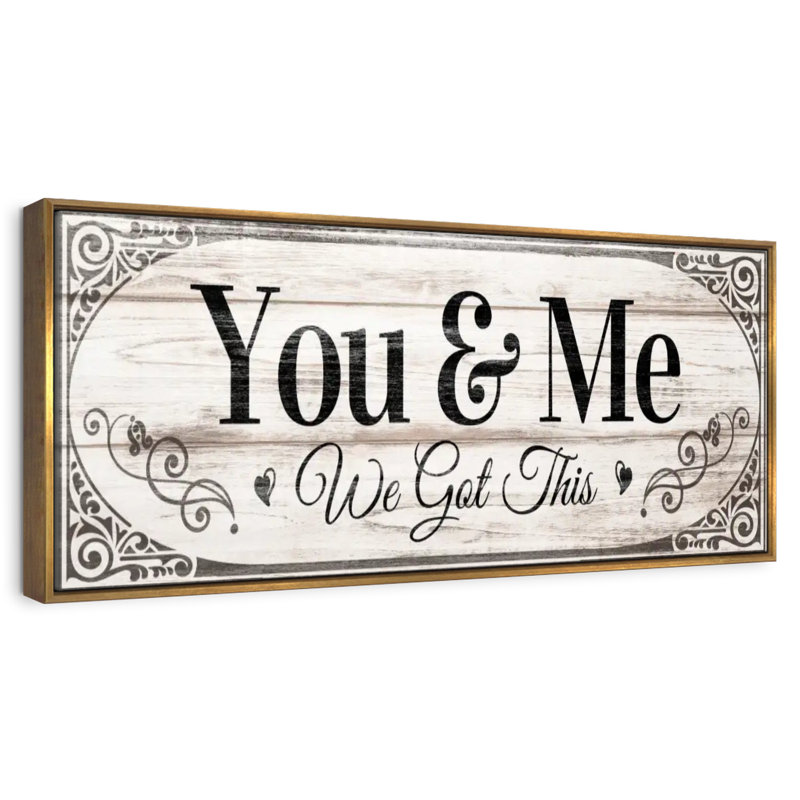 Plaque murale «We Got This Couples», Cadre flottant doré, 28 po x 10 po