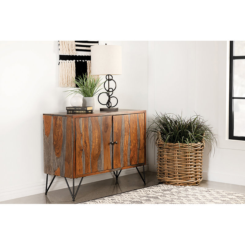Armoire de rangement en bois Sheesham Jelena, Brun
