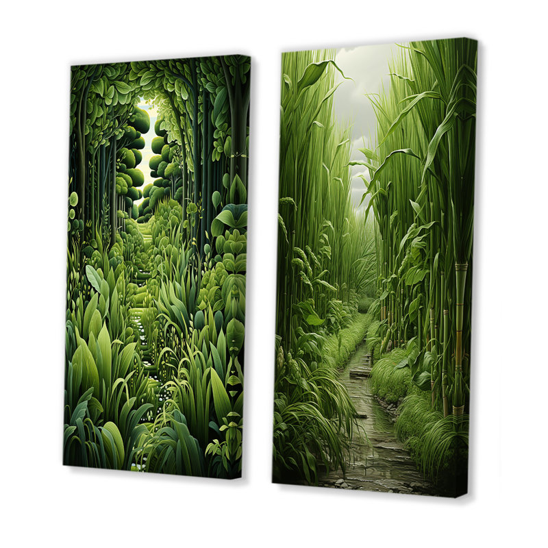 «Herbs Chive Symphony I - Herbs», ensemble de 2 reproductions d'art mural, H 28 po x l 25 po, Toile tendue