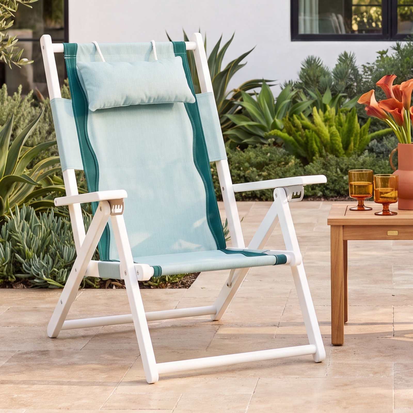 Folding Beach Chair, Green