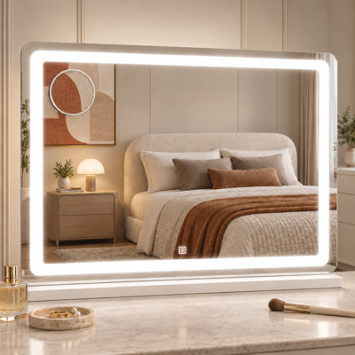 Miroir rectangulaire en métal DEL pour meuble-lavabo et salle de bain