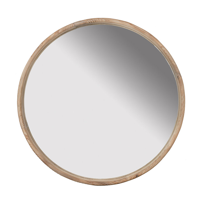 Krenar Round Wall Mirror, 27.5" x 27.5", Wood