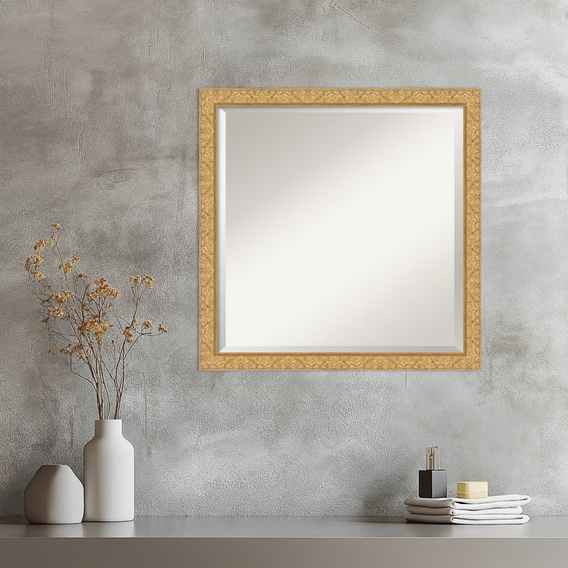 Miroir mural Lila, 22.5" x 22.5", Doré