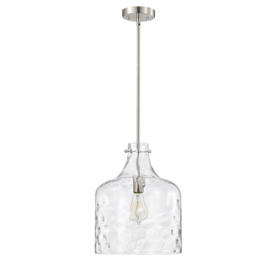Luminaire suspendu simple en verre satiné nickel satiné