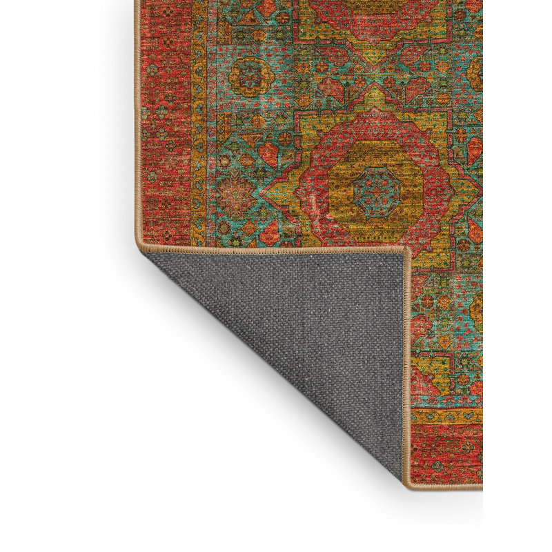 Tapis brun / vert Southwestern, Rectangle 7 pi x 9 pi