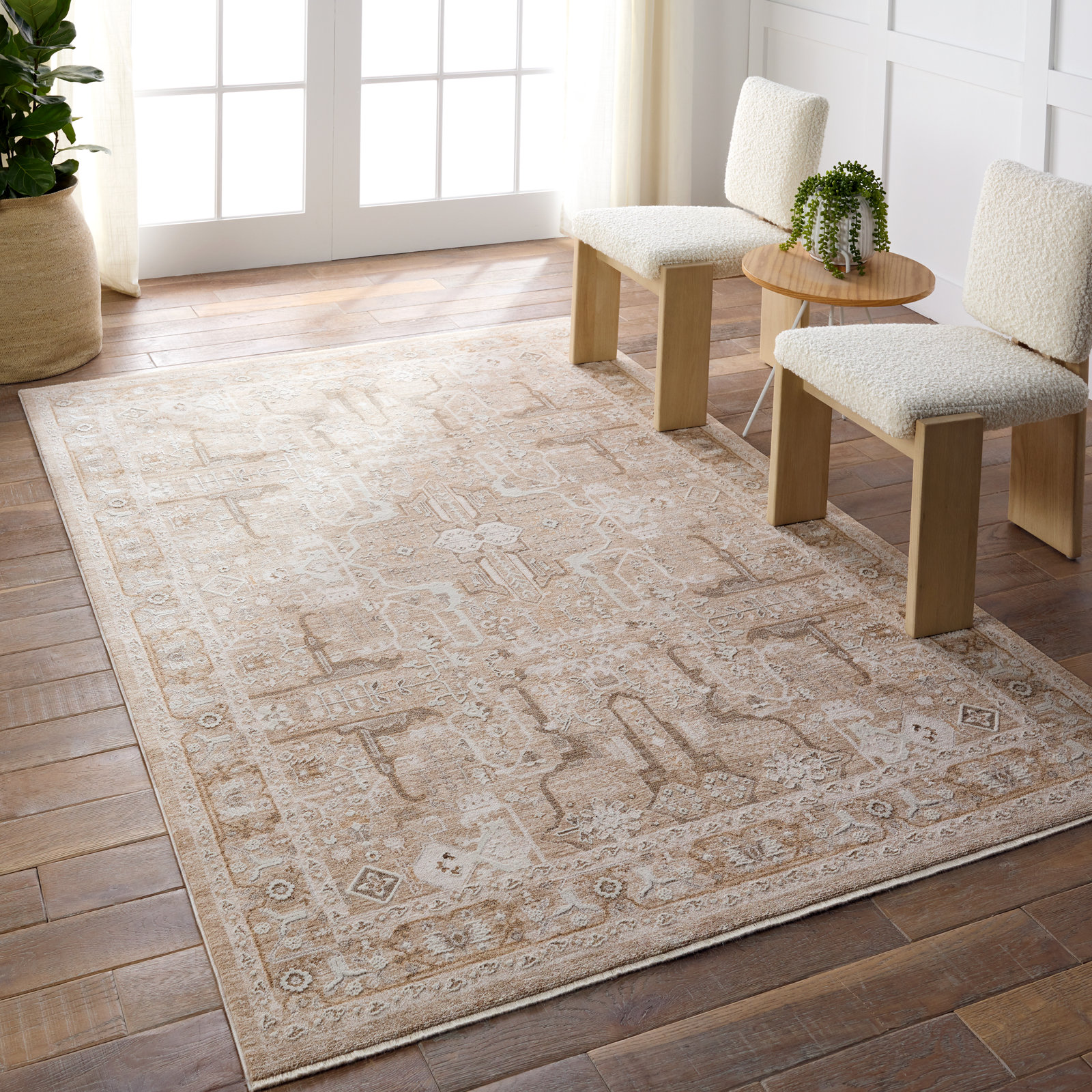 Kerin Beige/Cream Rug, Rectangle 4' x 6'