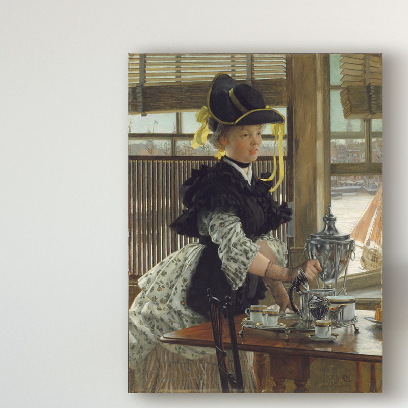 « tea, 1872 », reproduction de peinture à l’huile sur toile tendue, H 19 po x l 14 po x P 2 po